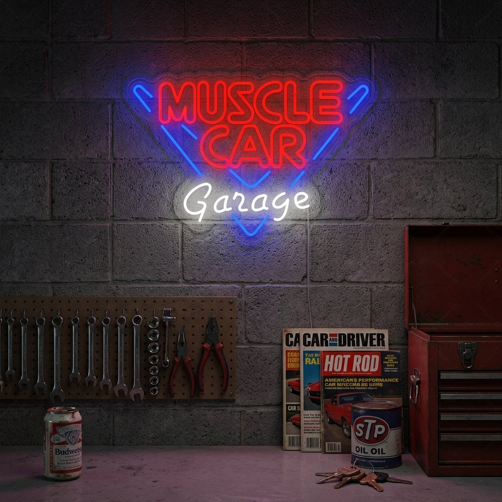"Muscle Car Garage" Neon Sign