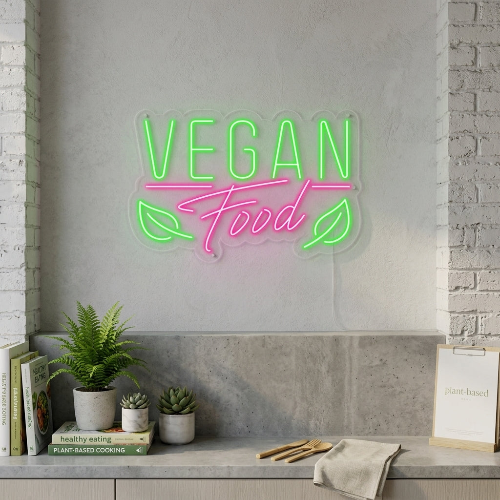"Vegan Food" Neon Sign