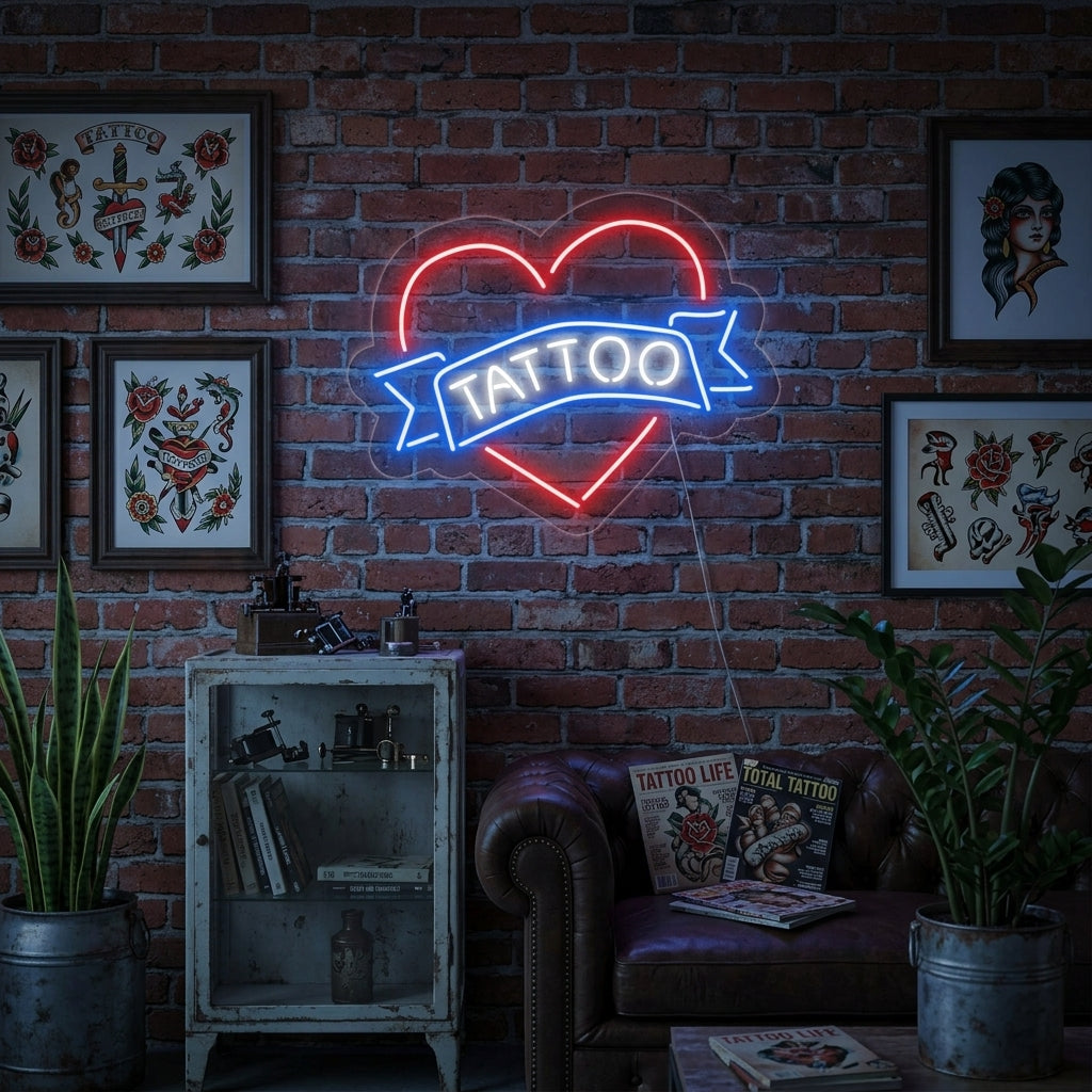 "Tattoo with Heart" Neon Sign