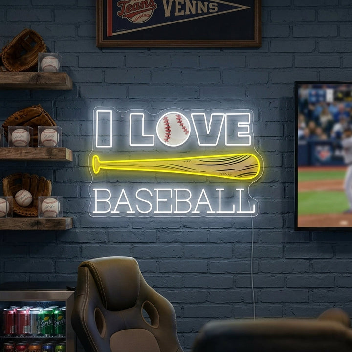 "I Love Baseball" Neon Sign