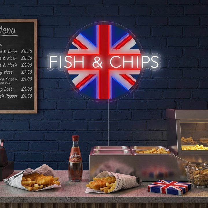 "Uk Fish & Chips" Neon Sign
