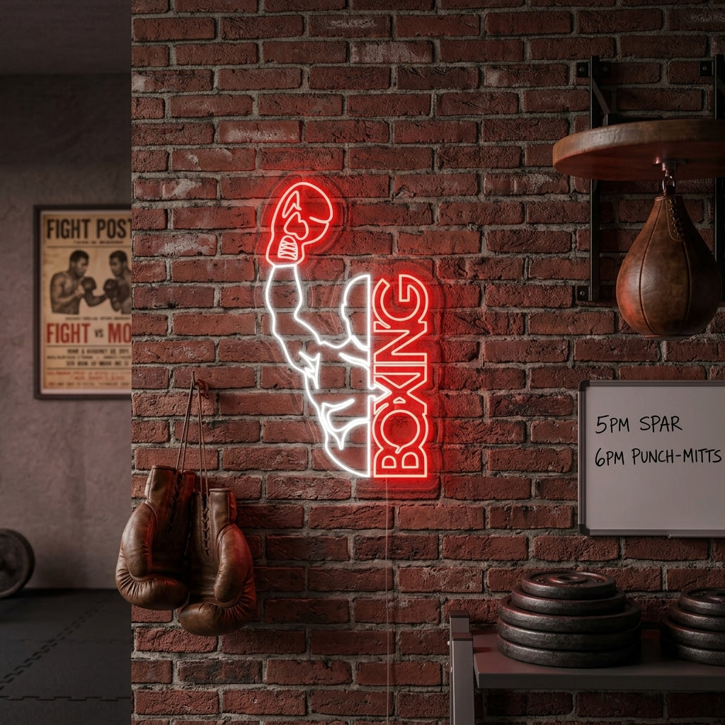 "Boxing Man" Neon Sign