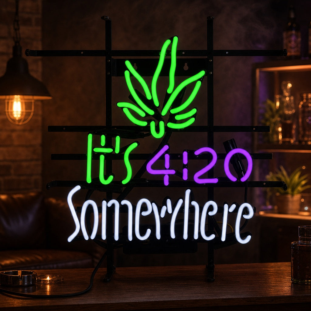 "Its 420 Somewhere" Neon Sign