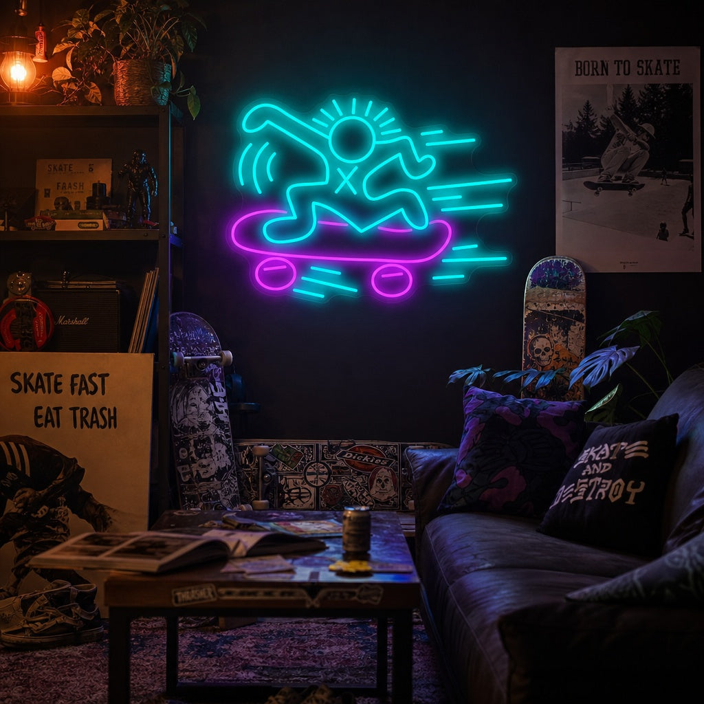 "Kh Skateboard" Neon Sign