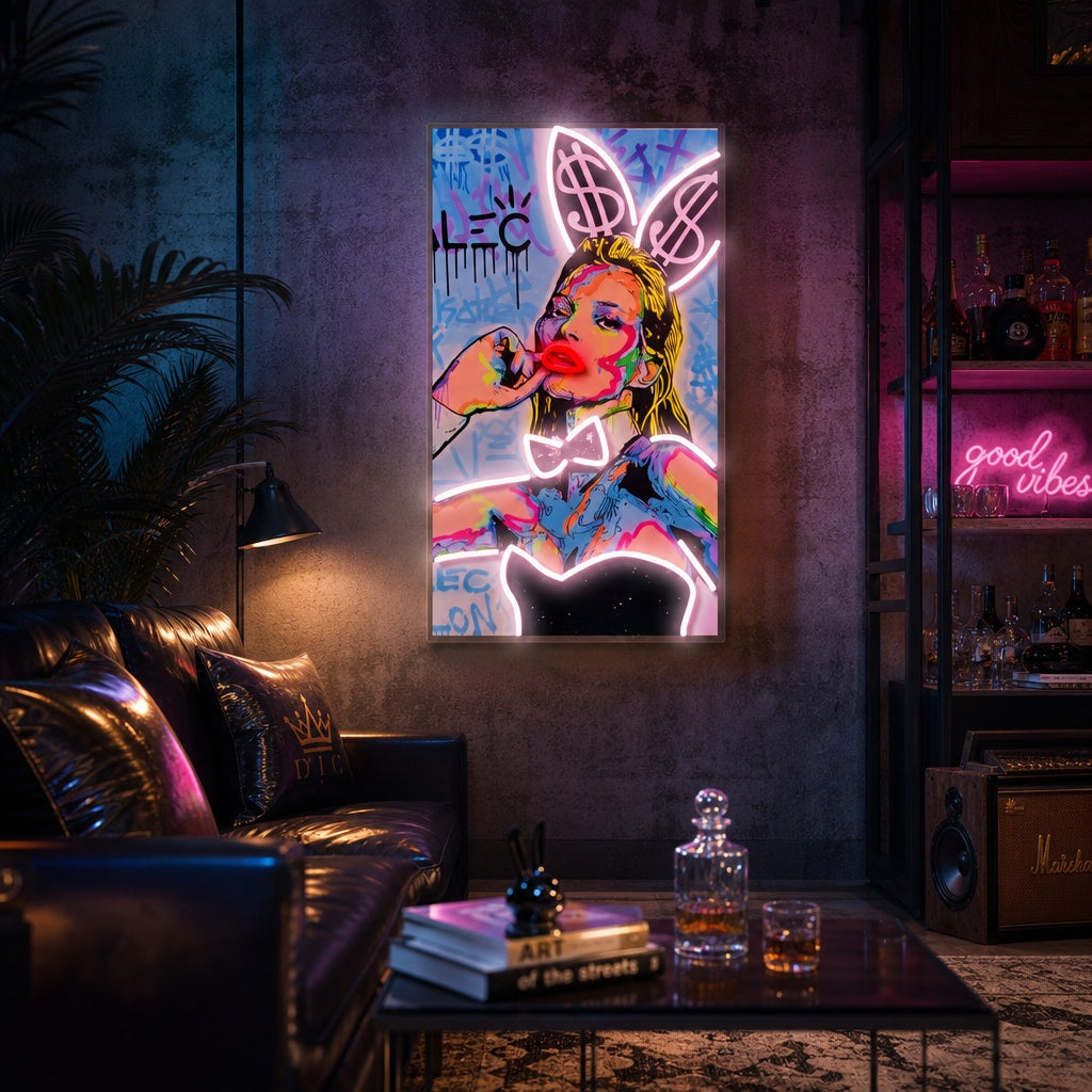 "Money Bunny" Neon Sign