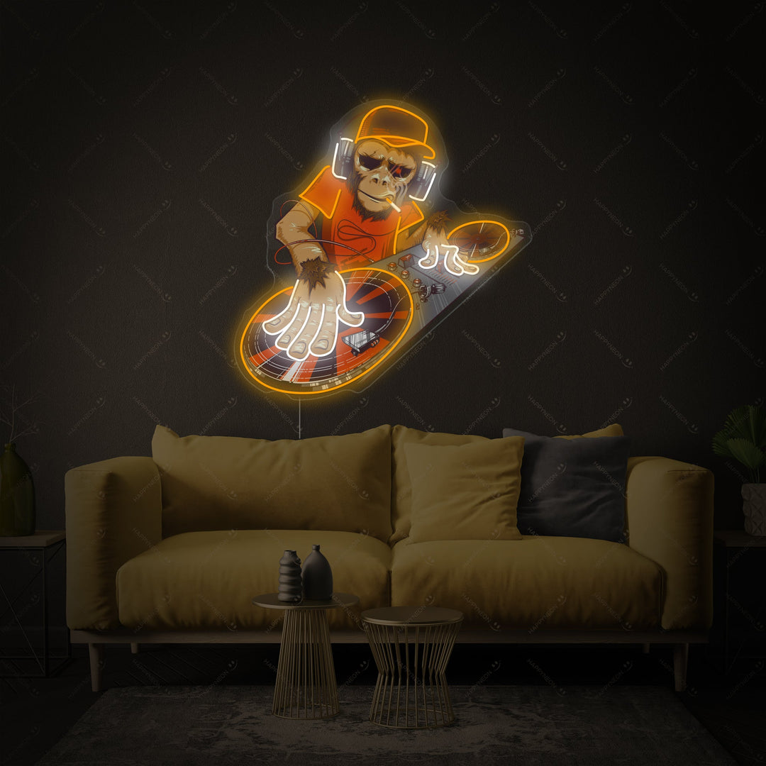 "Monkey Dj" Neon Sign