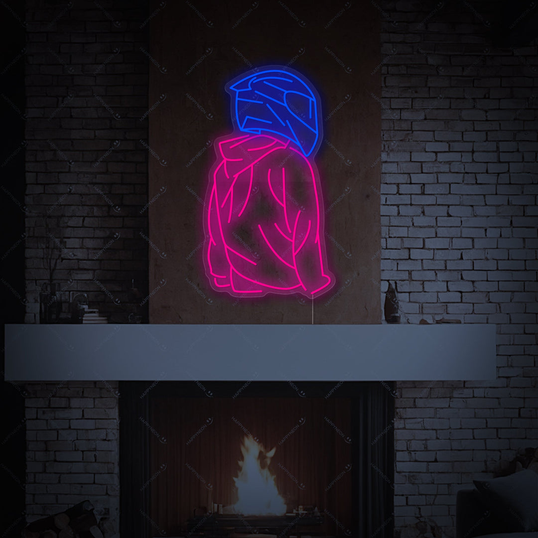 "Motorcyclist" Neon Sign