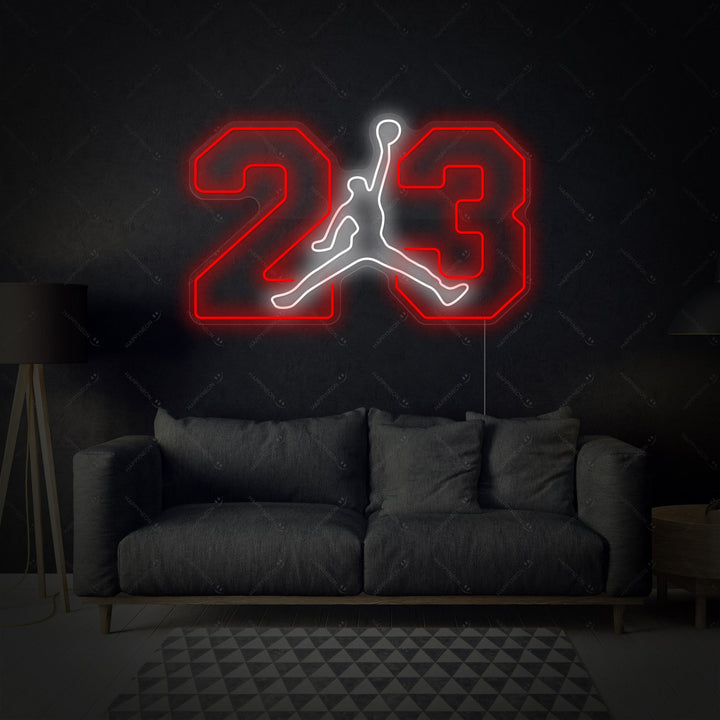 Basketball Jump Dunk Silhouette Neon Sign