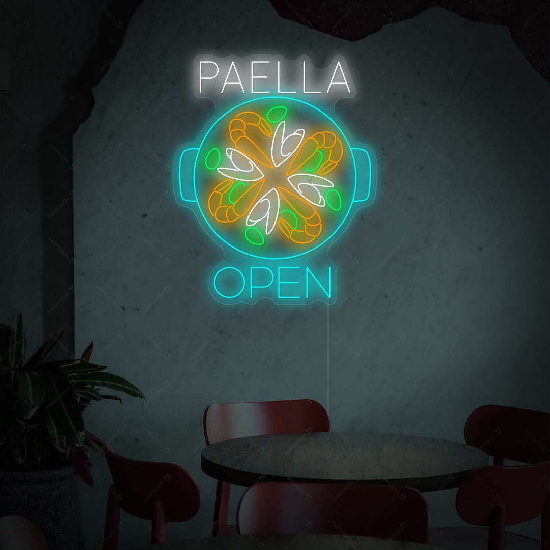 "Paella Open" Neon Sign