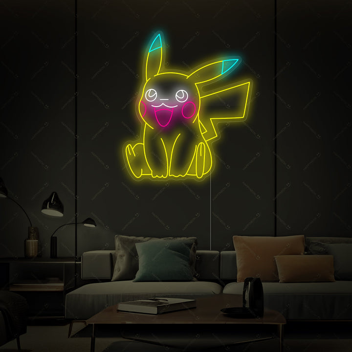 Electric Cartoon Creature Neon Sign