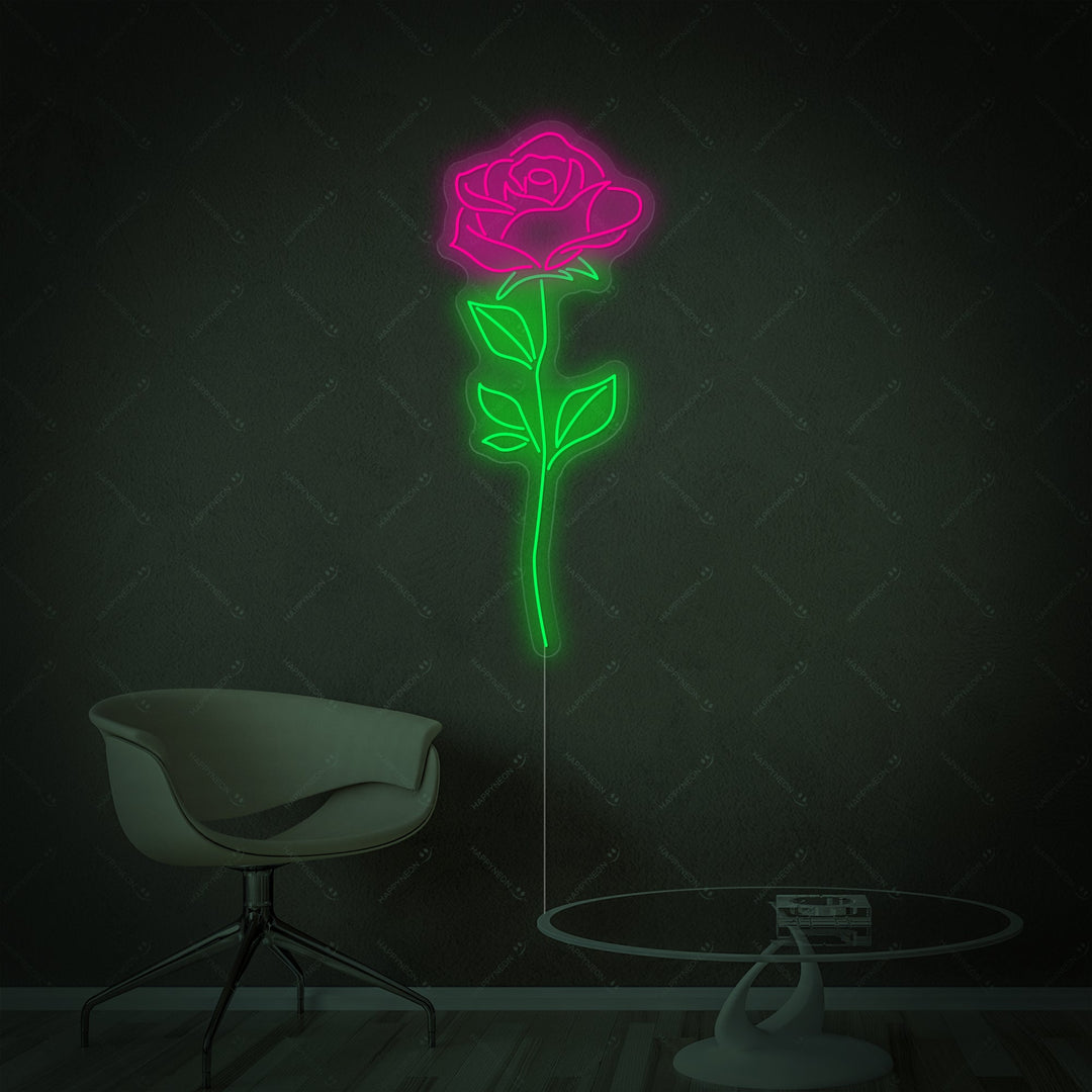 "Pink Rose" Neon Sign