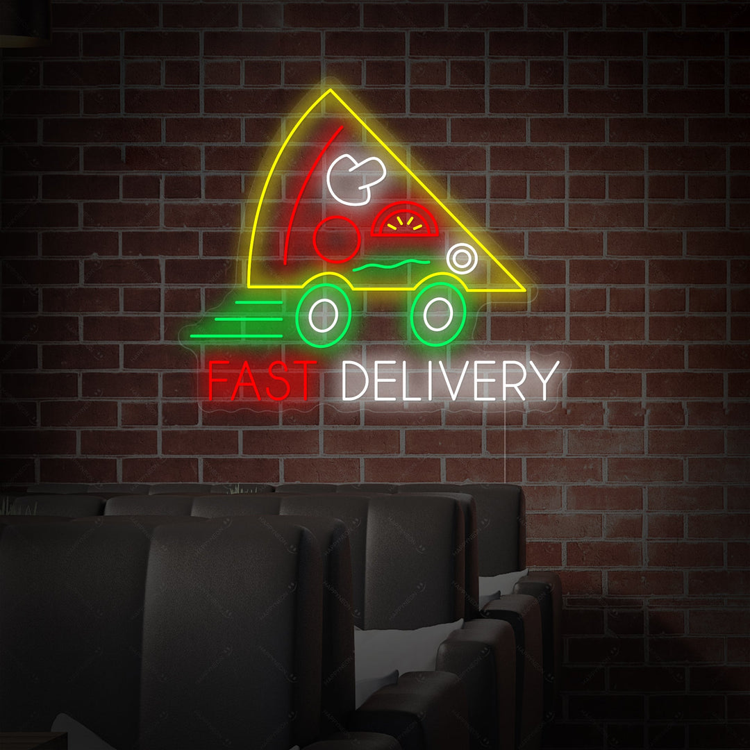 "Pizza Fast Delivery" Neon Sign