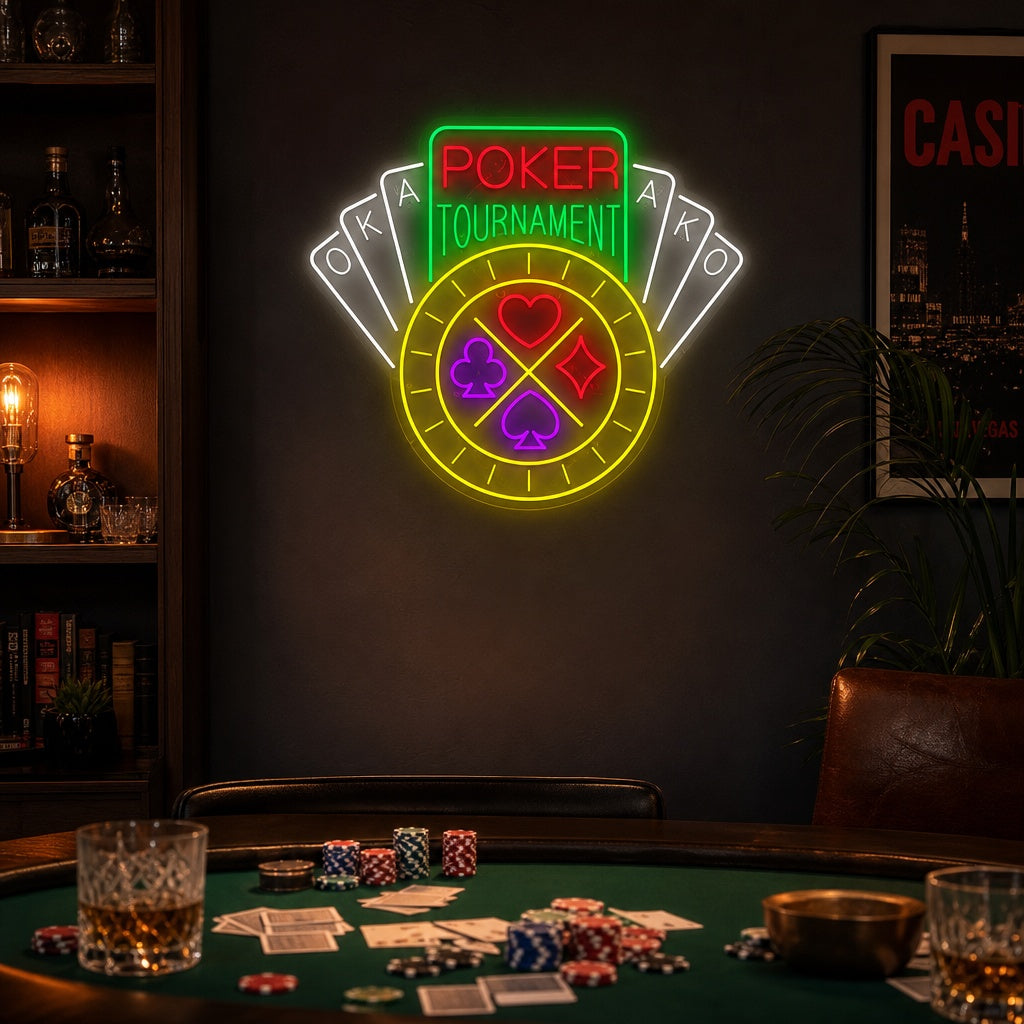 "Poker Tournament" Neon Sign