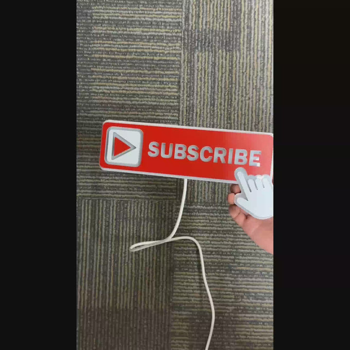 "Subscribe Button" Neon Like Sign