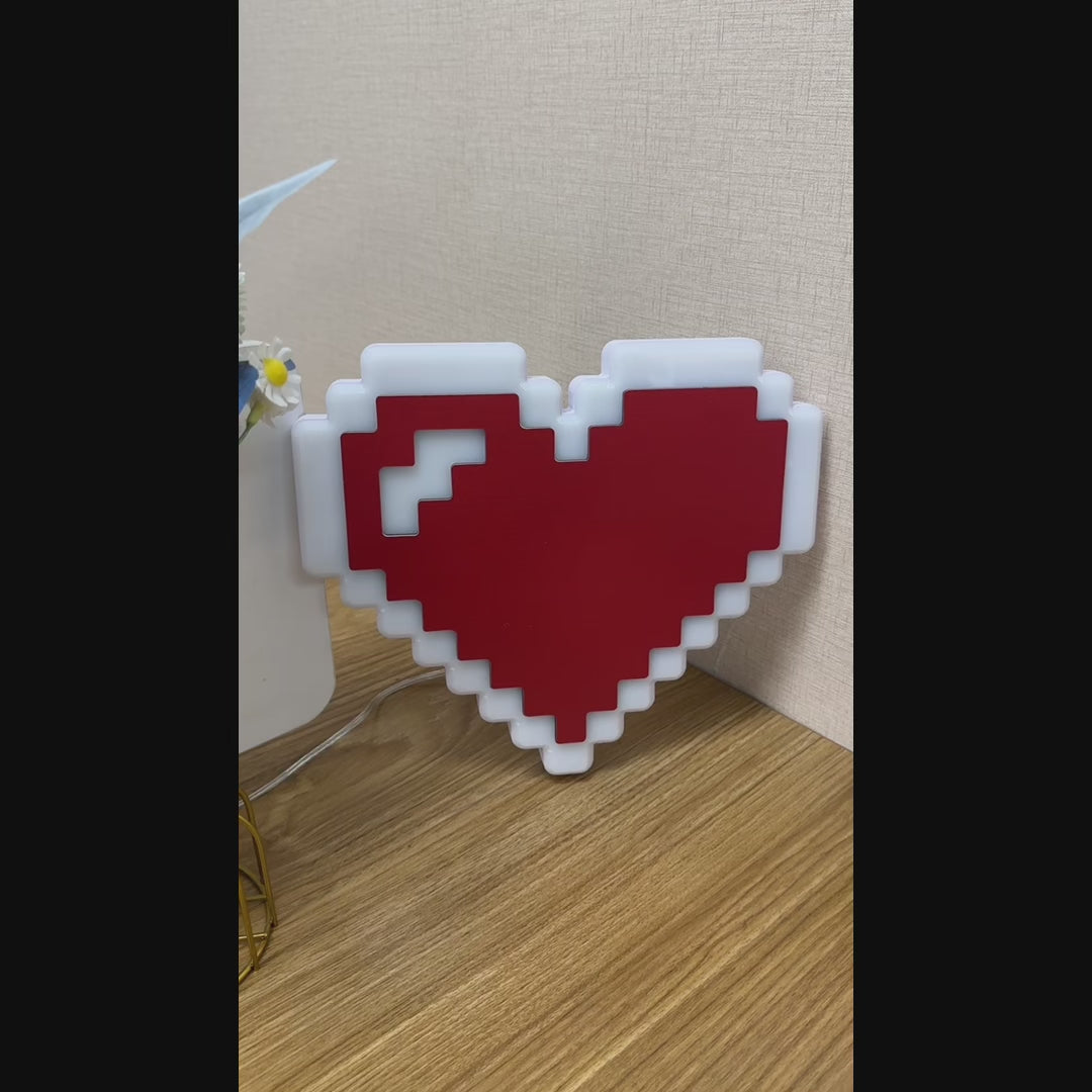"Legend of Zelda 16-bit Heart" Neon Like Sign