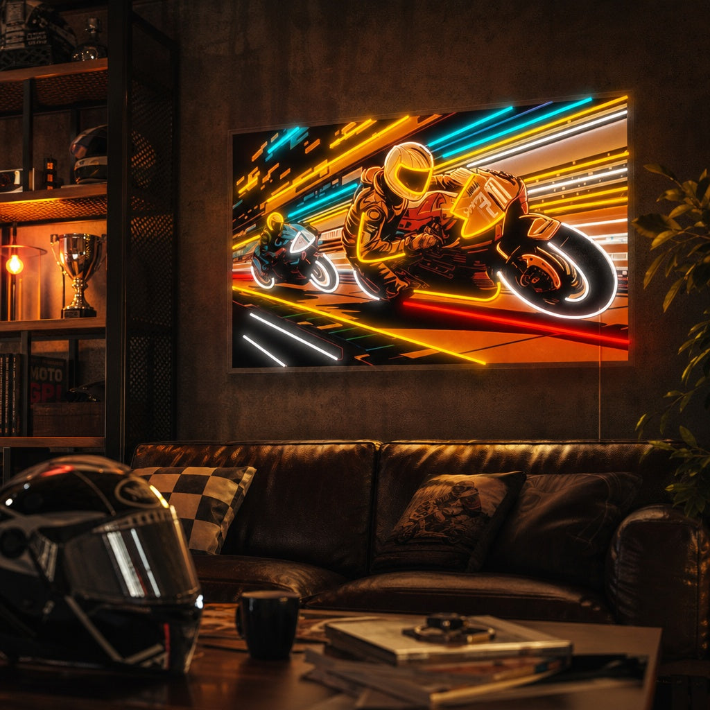 "Racing Motorcycle" Neon Sign