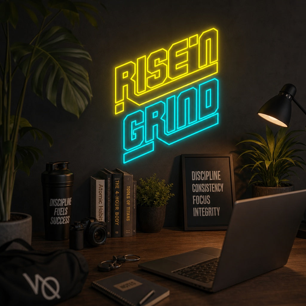 "Rise'n Grind" Neon Sign