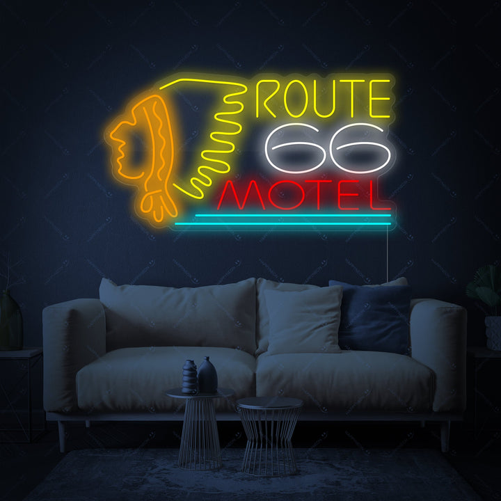 "Route 66 Motel" Neon Sign