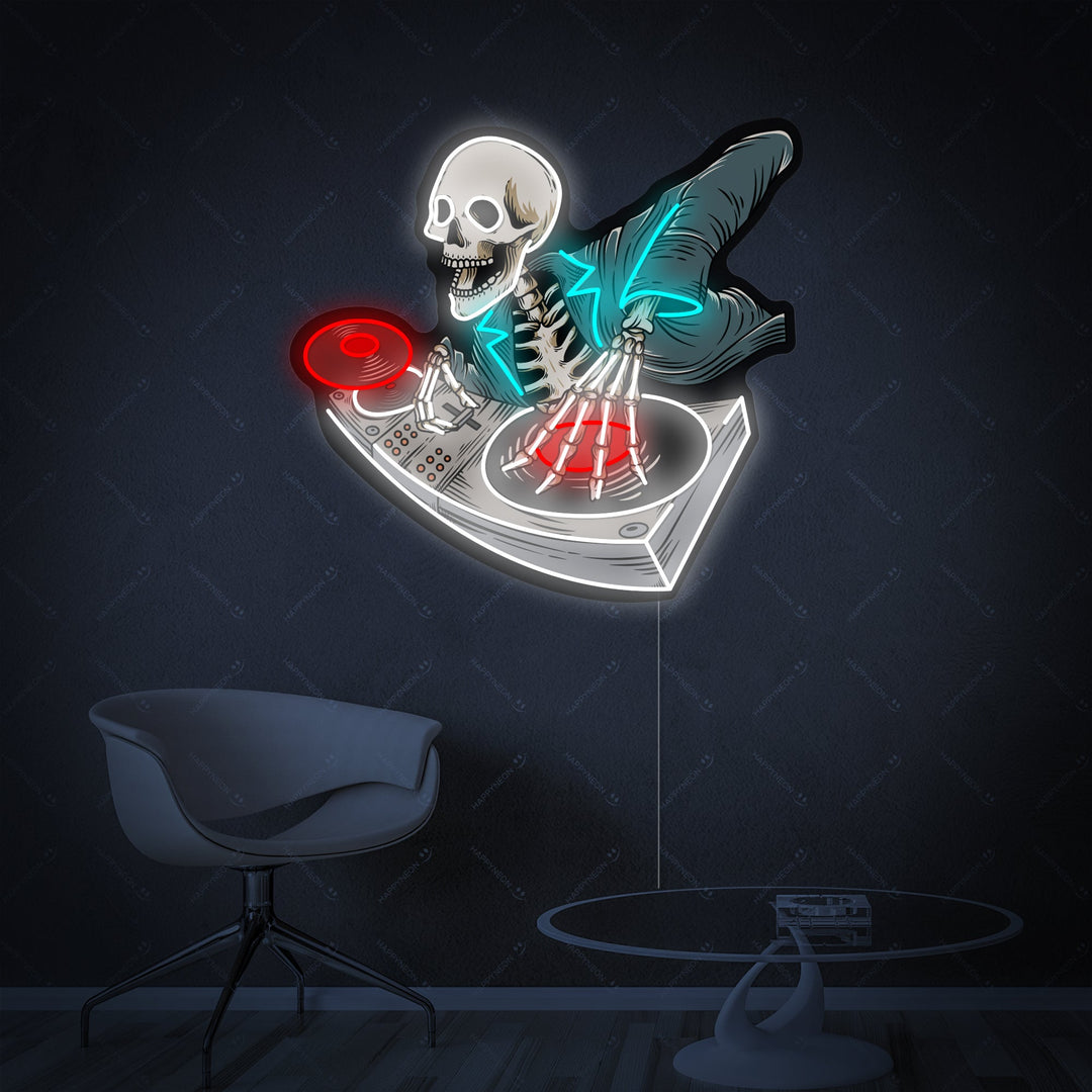 "Skeleton Dj" Neon Sign