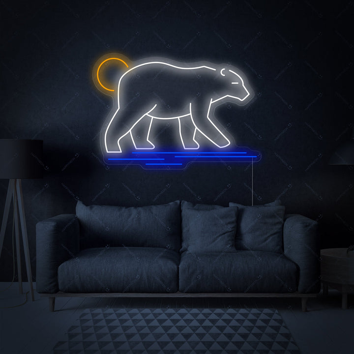 "Striding Polar Bear" Neon Sign