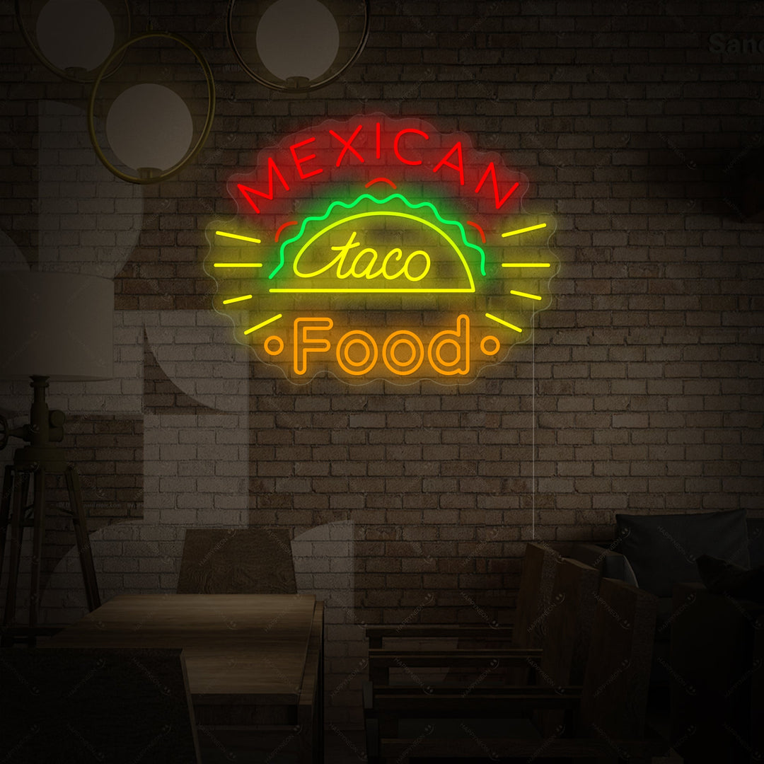 "Taco Mexican Food" Neon Sign