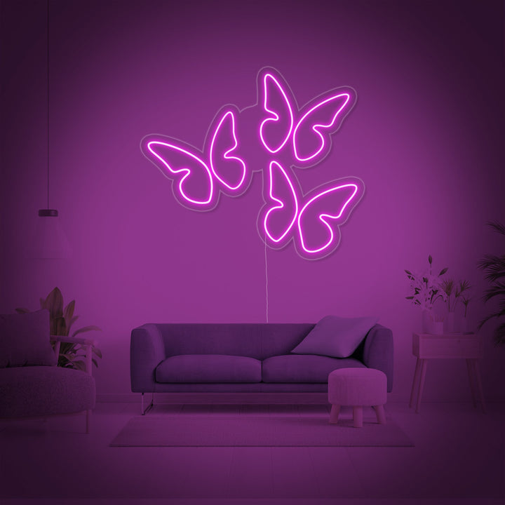 "3 Butterflies" Neon Sign