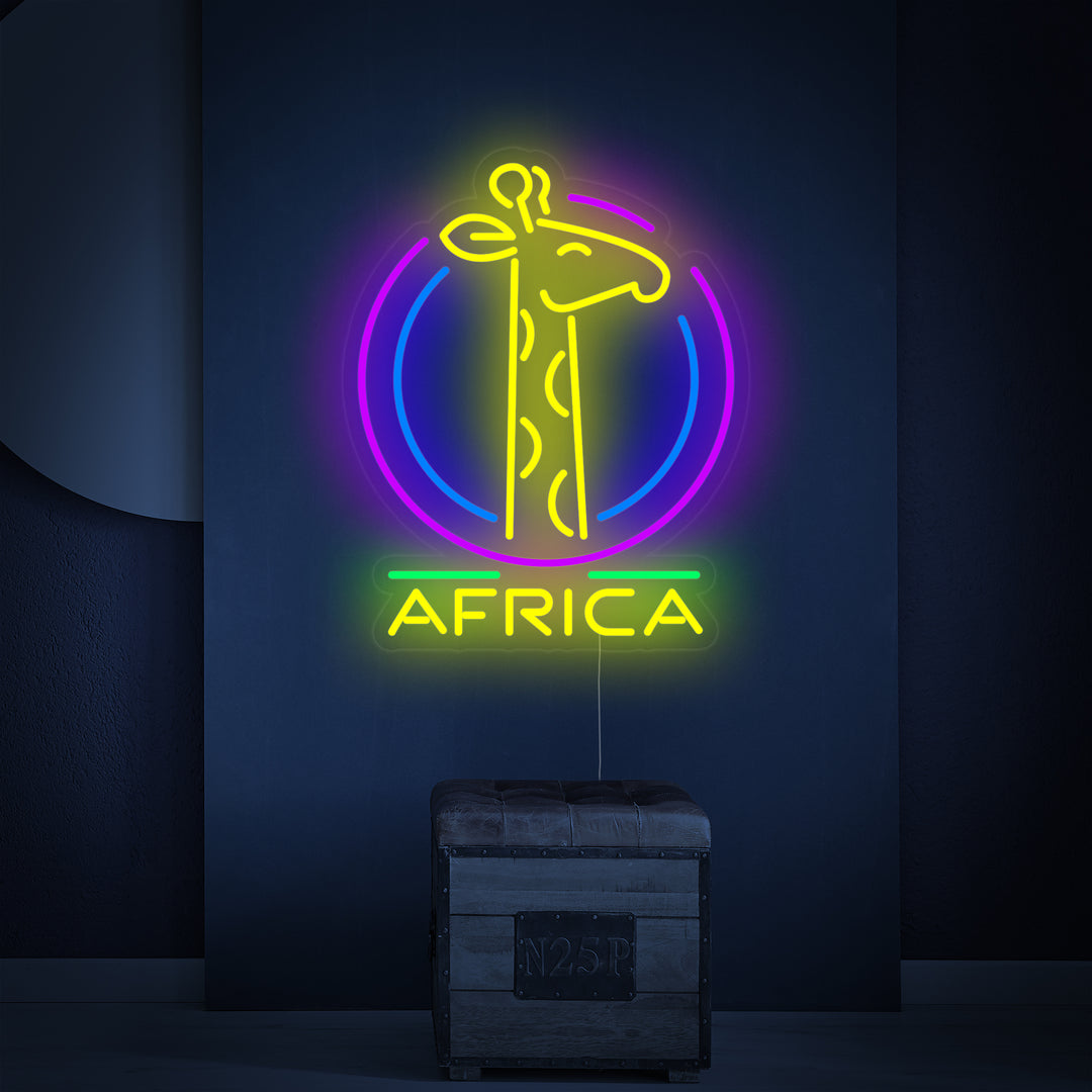 "Africa Giraffe" Neon Sign