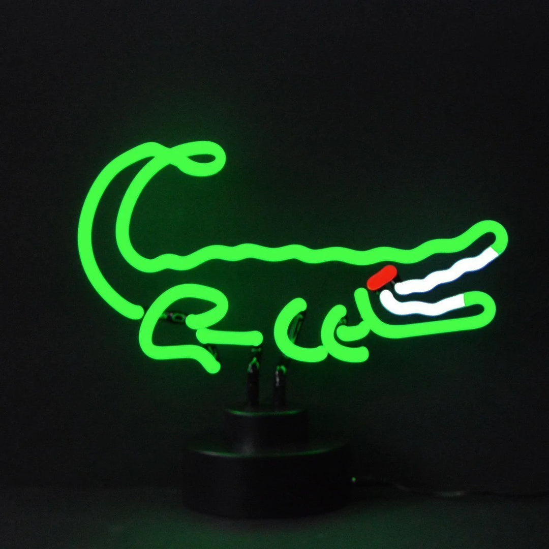 "Alligator" Table Neon Sign, Glass Neon Sign