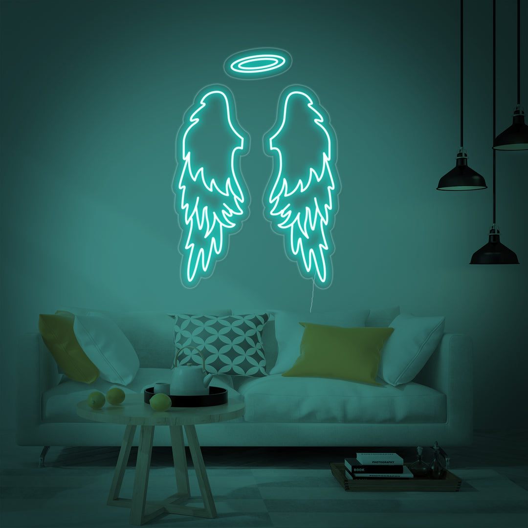 Angel Wings Halo Neon Sign