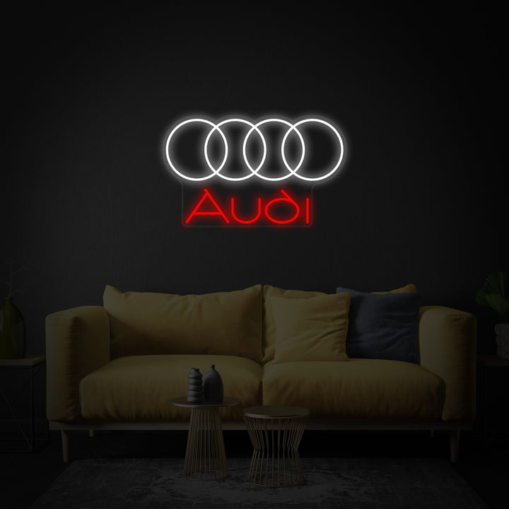 "Aud Car Four Circles" Neon Sign