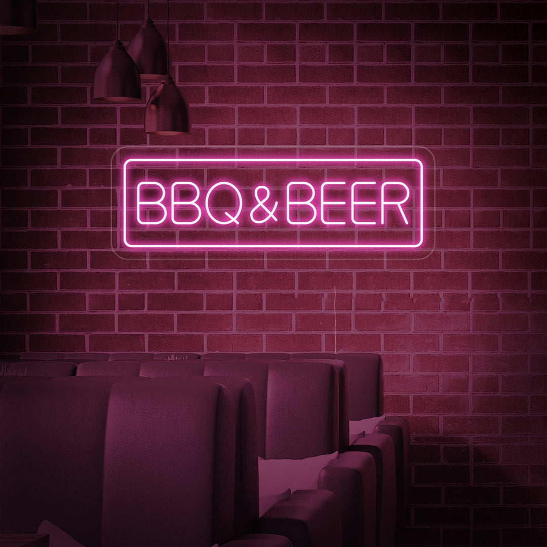 "BBQ BEER" Neon Sign