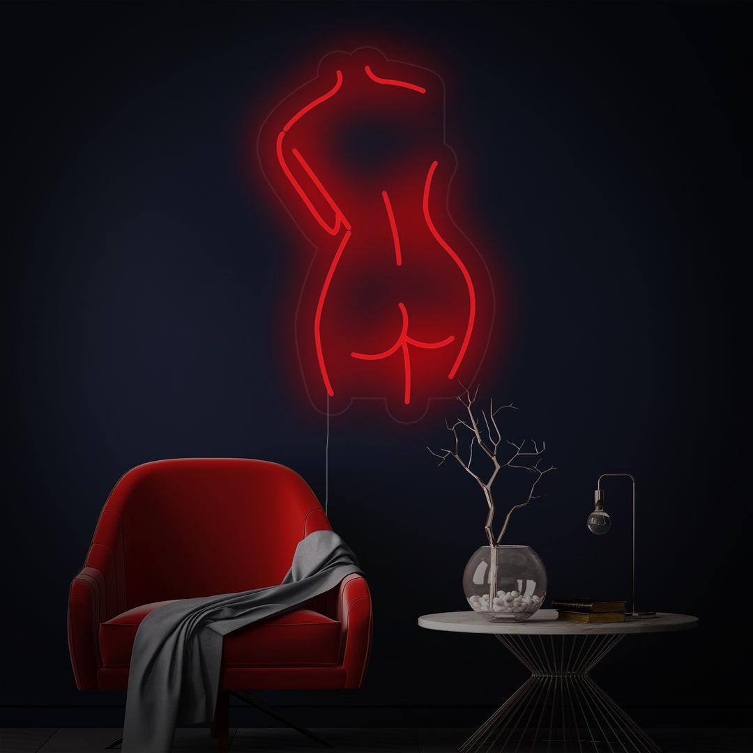 Back Lady Silhouette Neon Sign