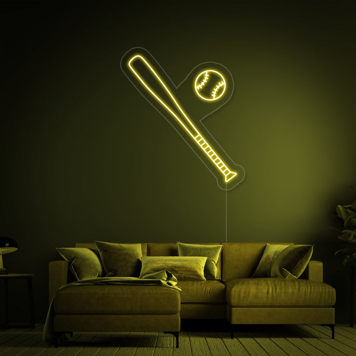 "Baseball Bat Ball" Neon Sign