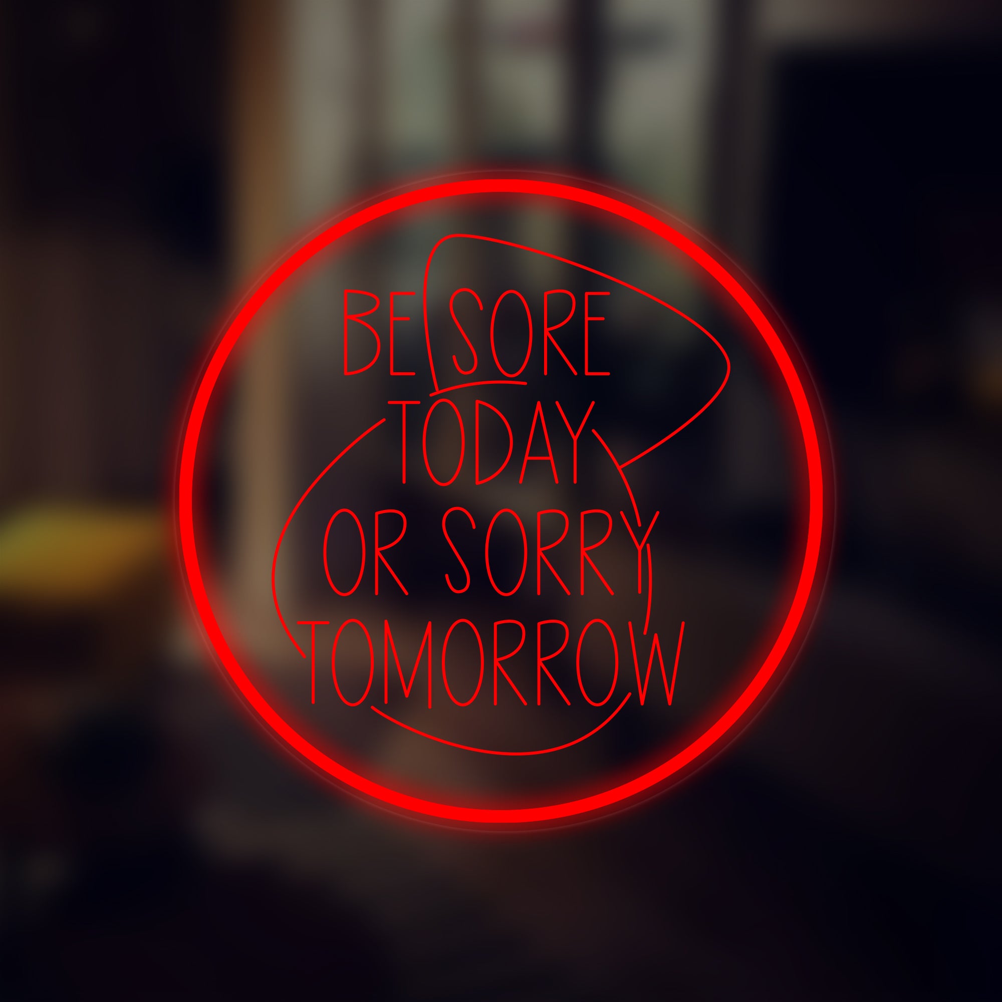 "Be Sore Today or Be Sorry Tomorrow" Mini Neon Sign, Fitness Neon Sign