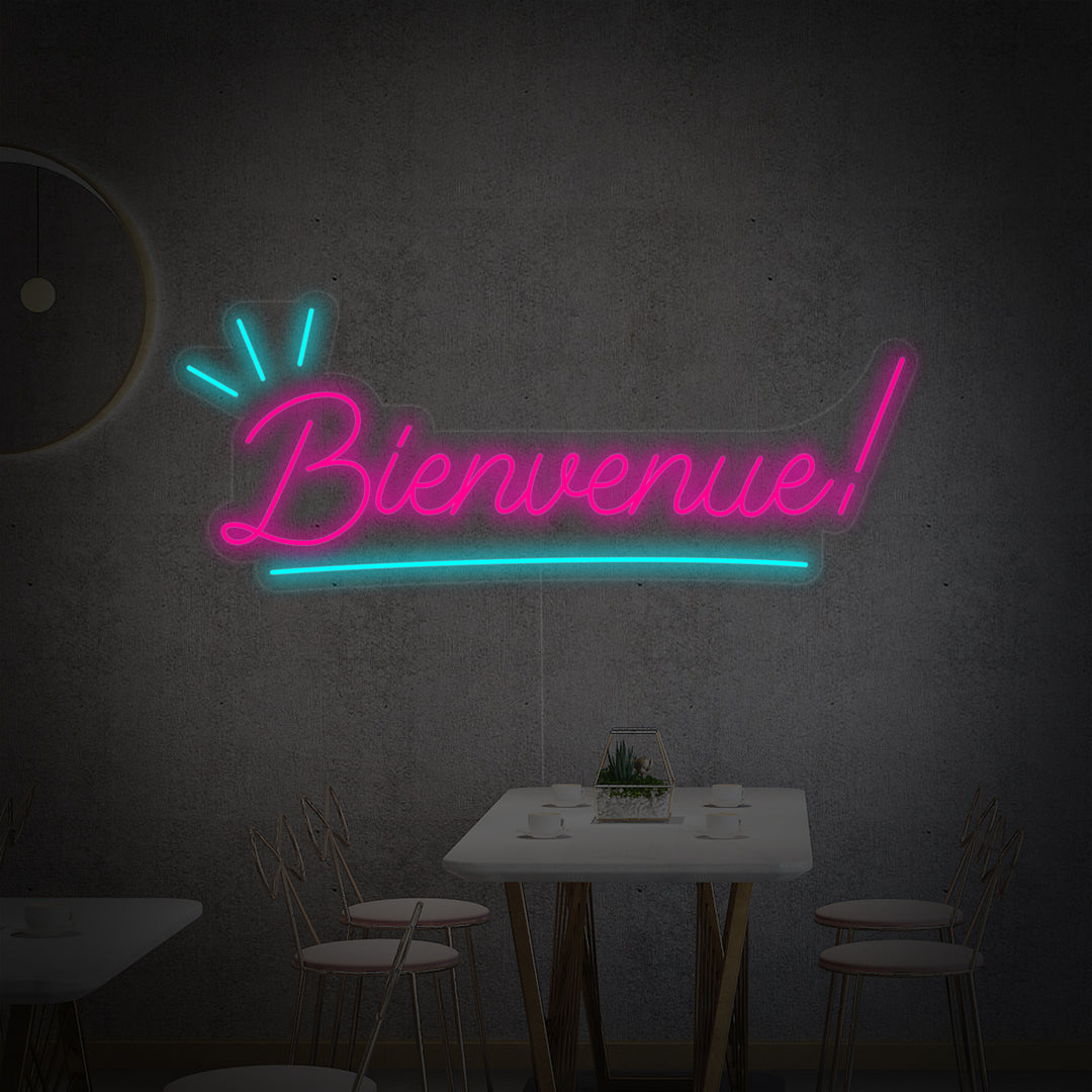 Bienvenue Welcome French Neon Sign