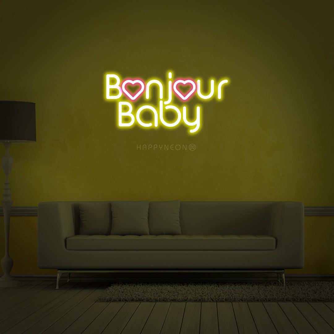 "Bonjour baby" Neon Sign