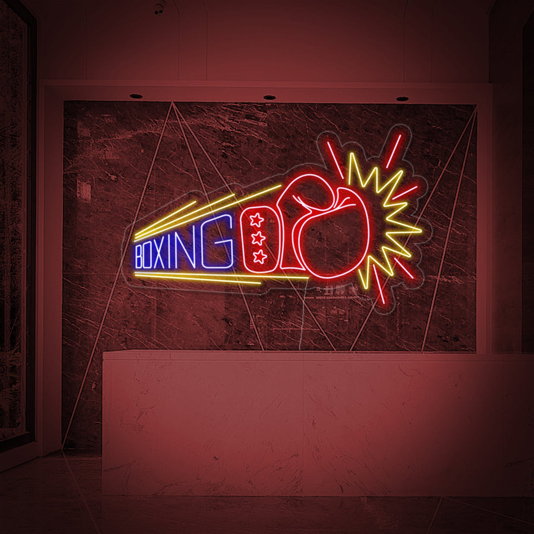 "Boxing Gloves Fiting" Neon Sign
