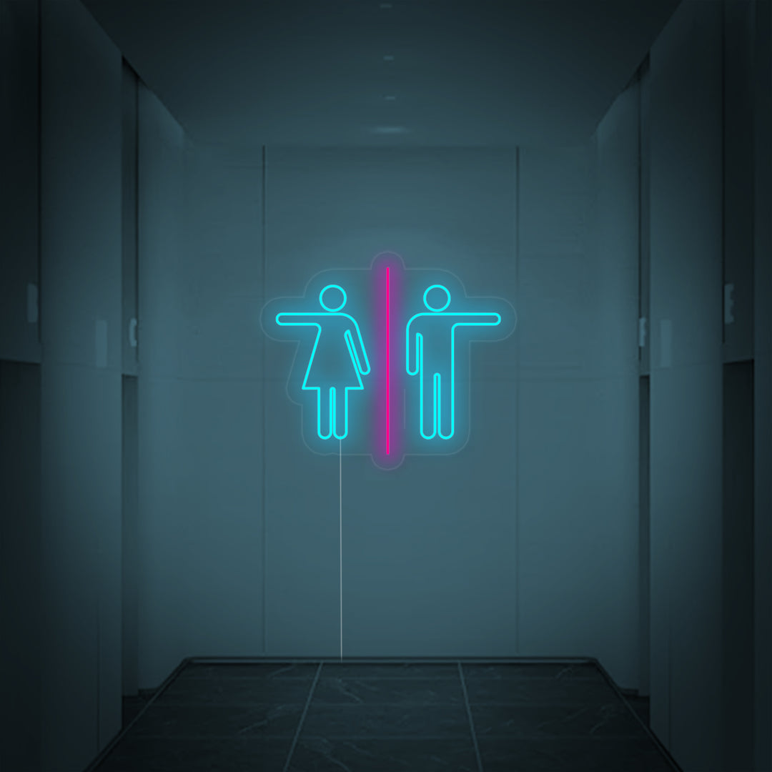 Boy and Girl WC Toilet Neon Sign