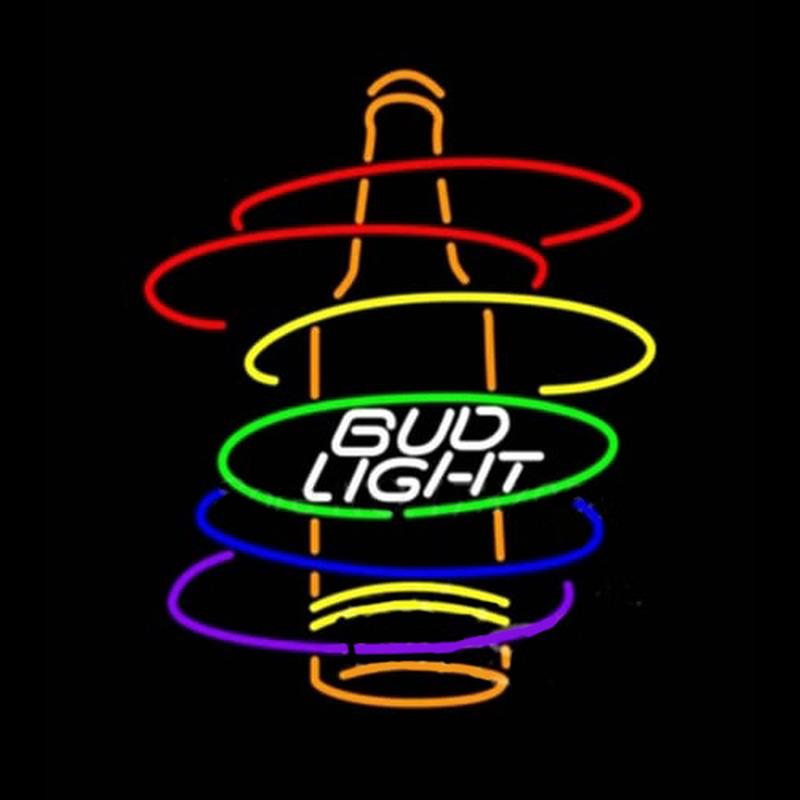 Bud Light Rainbow Bottle Neon Sign