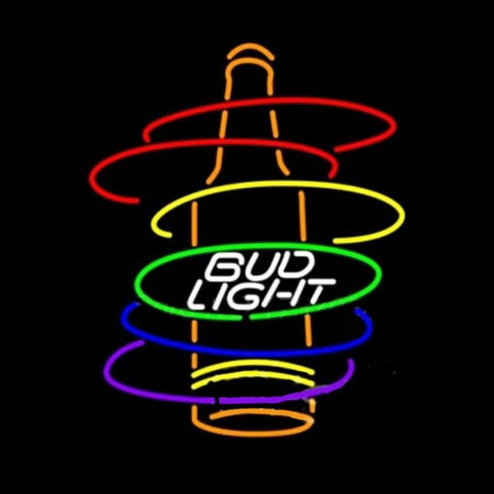 Bud Light Rainbow Bottle Neon Sign