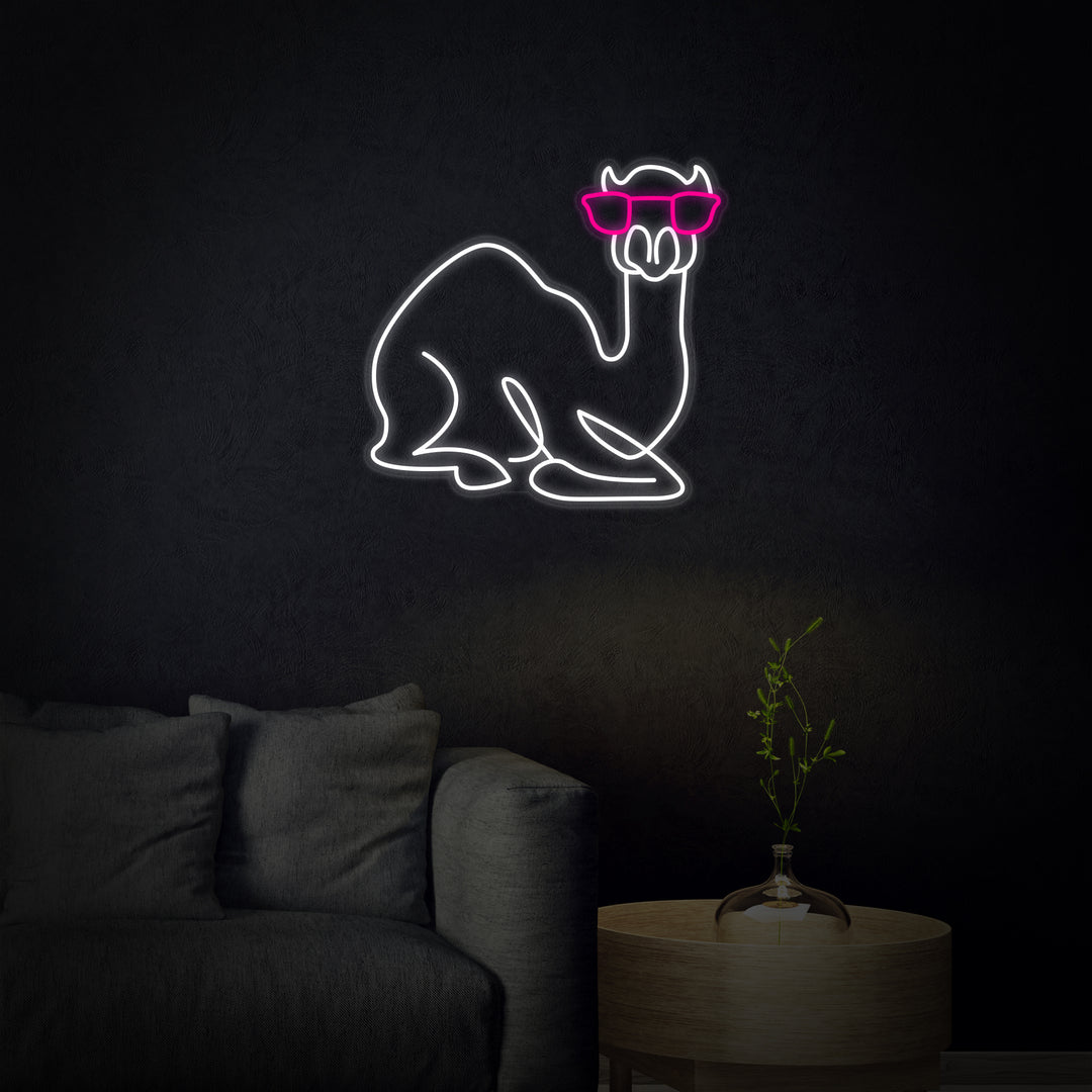"Camel with Glasses" Neon Sign