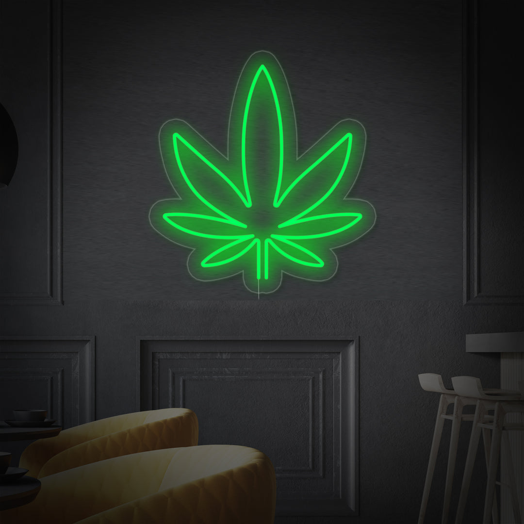 Cannabis Weed Hemp Leaf Neon Sign