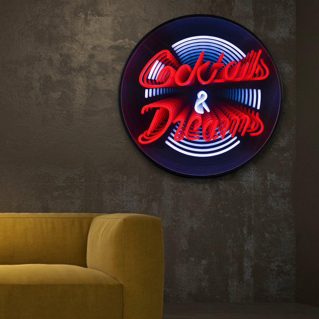"Cocktails Dreams" 3D Infinity LED Neon Sign