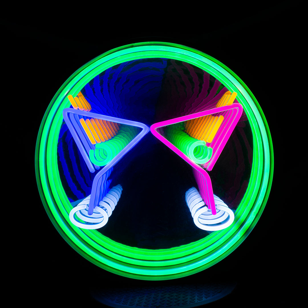 "Cocktails Glasses" 3D Infinity LED Neon Sign