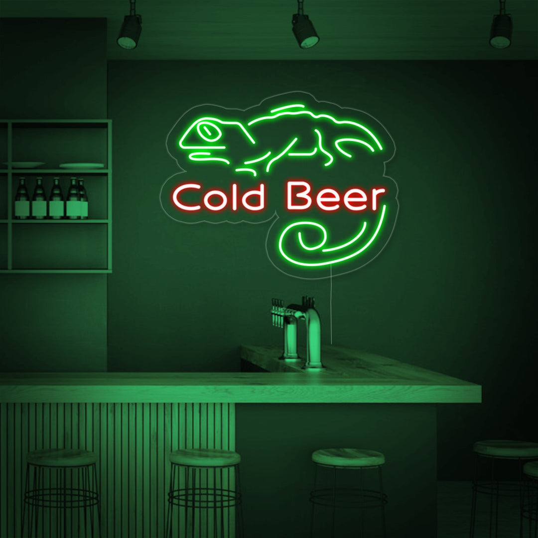 "Cold Beer Bar" Neon Sign