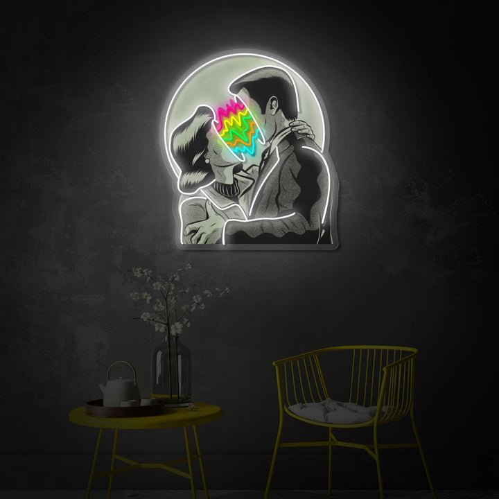 "Color Lovers, Kissing Couple" UV Print LED Neon Sign