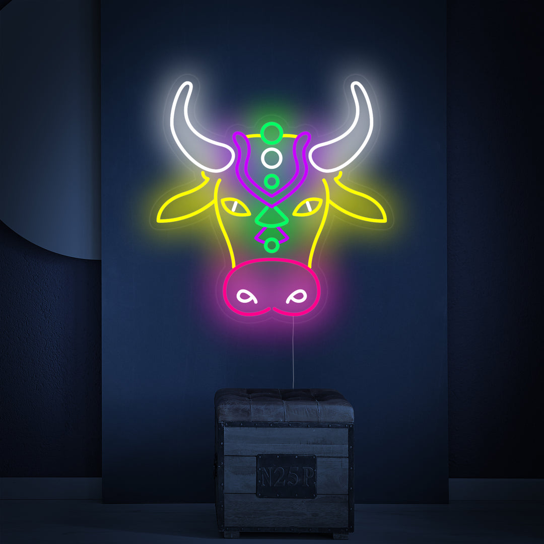 "Colorful Bull" Neon Sign