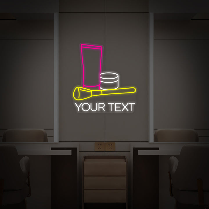 "Custom Cosmetic Makeup Beauty Salon" Neon Sign
