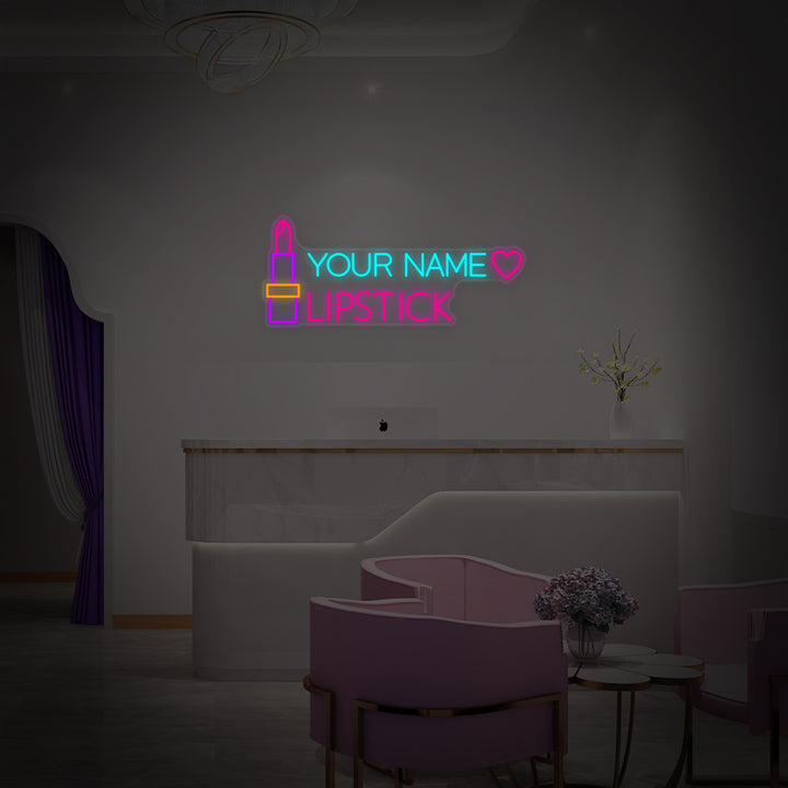 "Custom Text Lipstick" Neon Sign