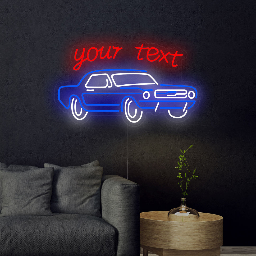 "Custom Your Text Car Garage" Neon Sign
